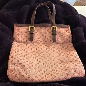 Louis Vuitton Françoise leather and Denim  satchel